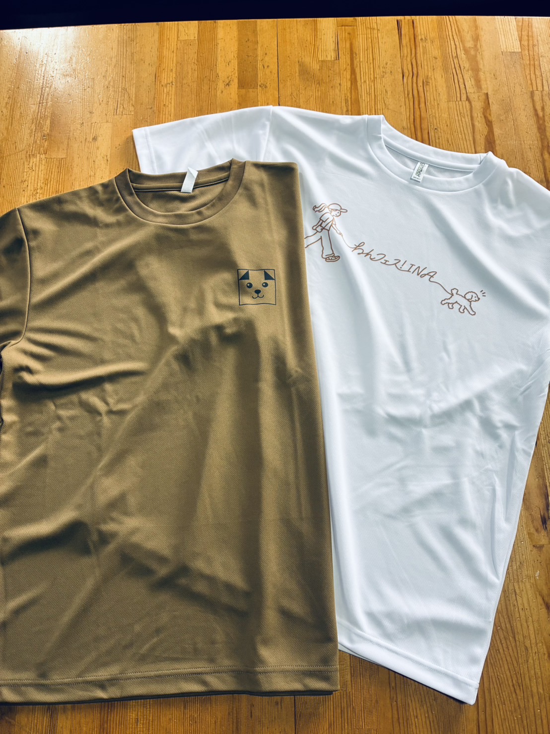 わん！フェスINAのTシャツの前面。ブラウンと白のデザイン。